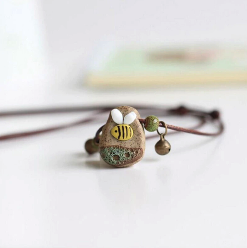 Little Bee & Me Stone Necklace w/ Charm
